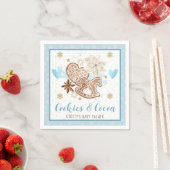 Blue Winter Cookies & Cocoa Baby Shower スタンダードカクテルナプキン (インサイチュ)