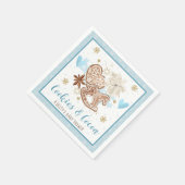 Blue Winter Cookies & Cocoa Baby Shower スタンダードカクテルナプキン (角)