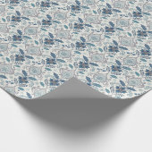 Blue Winter Damask Wrapping Paper ラッピングペーパー (角)