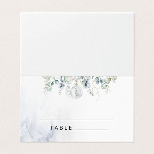 Blue winter eucalyptus wedding place cards (外部フラット)