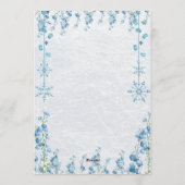 Blue Winter Floral Wedding Invitation 招待状 (裏面)