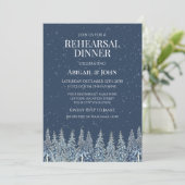 Blue Winter Forest Rustic Rehearsal Dinner 招待状 (スタンド正面)
