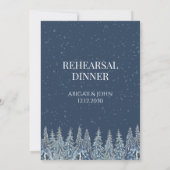 Blue Winter Forest Rustic Rehearsal Dinner 招待状 (裏面)