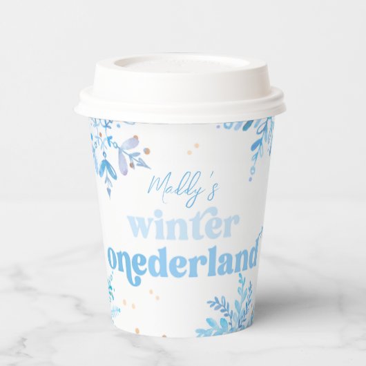 Blue Winter Onederland Hot Cocoa Cups 紙コップ (左)
