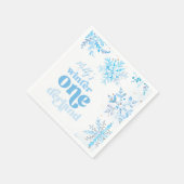 Blue Winter Onederland Party Napkins スタンダードカクテルナプキン (角)