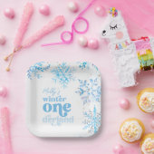 Blue Winter Onederland Party Plates ペーパープレート (パーティー)
