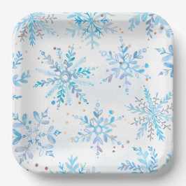 Blue Winter Onederland Party Plates ペーパープレート