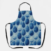 Blue Winter Pine Cone Pattern エプロン (正面)