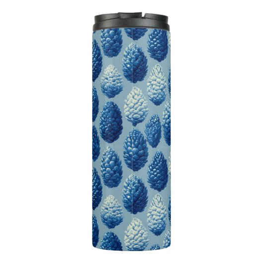 Blue Winter Pine Cone Pattern タンブラー (裏面)