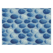 Blue Winter Pine Cone Pattern テーブルクロス (正面(横))