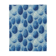 Blue Winter Pine Cone Pattern
