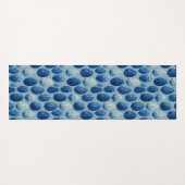 Blue Winter Pine Cone Pattern ヨガマット (裏面(横))