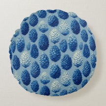 Blue Winter Pine Cone Pattern