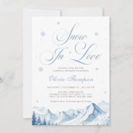 Blue Winter Snow In Love Bridal Shower 招待状