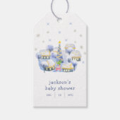 Blue Winter Snow It Take A Village Baby Shower  ギフトタグ (正面)