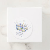 Blue Winter Snow It Take A Village Baby Shower フェイバータグ (インサイチュ)