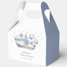 Blue Winter Snow It Take A Village Baby Shower  フェイバーボックス