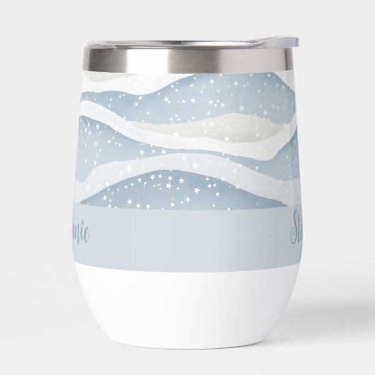 Blue Winter Snowfall Wave Personalized Pattern (左面)