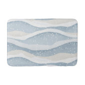 Blue Winter Snowfall Wave Personalized Pattern バスマット (正面)