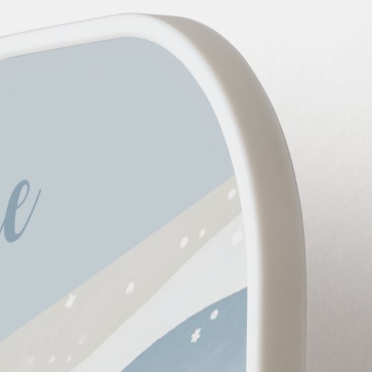 Blue Winter Snowfall Wave Personalized Pattern ピックルボールラケット (左詳細)