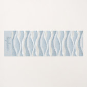 Blue Winter Snowfall Wave Personalized Pattern ヨガマット (裏面(横))