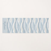 Blue Winter Snowfall Wave Personalized Pattern ヨガマット (正面(横))