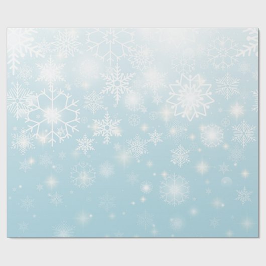 Blue winter snowflakes wrapping paper roll ラッピングペーパー (フラット)