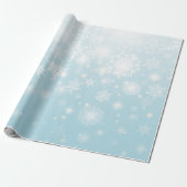 Blue winter snowflakes wrapping paper roll ラッピングペーパー (アンロールド)