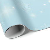 Blue winter snowflakes wrapping paper roll ラッピングペーパー (ロールコーナー)