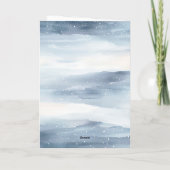 Blue Winter Snowy Owl Christmas   カード (裏面)