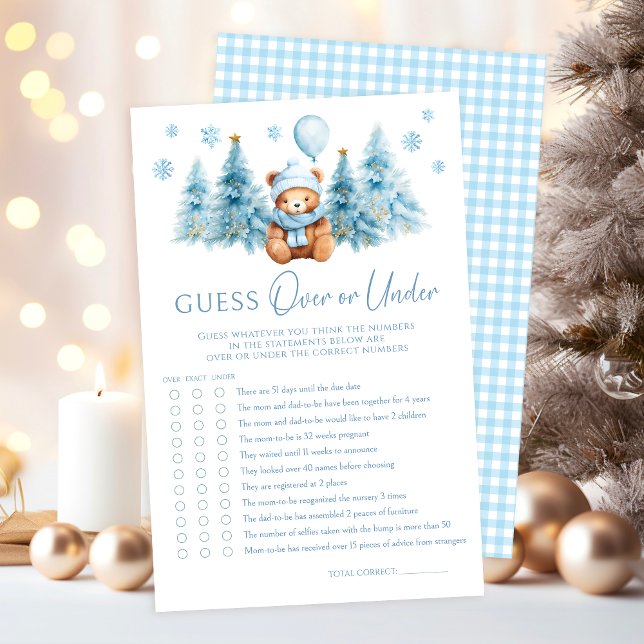 Blue Winter Teddy Bear Baby Over or Under Game (クリエイターアップロード済み)