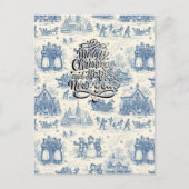 Blue Winter Toile Chinoiserie ポストカード (正面)