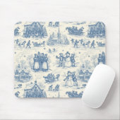 Blue Winter Toile Chinoiserie マウスパッド (マウス)