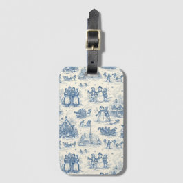 Blue Winter Toile Chinoiserie ラゲッジタグ