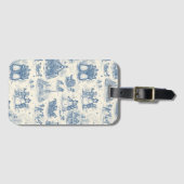 Blue Winter Toile Chinoiserie ラゲッジタグ (正面横)