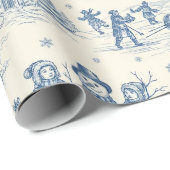 Blue Winter Toile Chinoiserie ラッピングペーパー (ロールコーナー)
