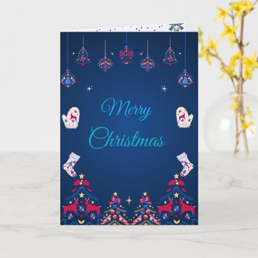 Blue Winter Wishes カード (黄色い花)