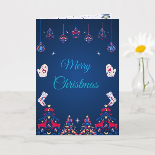 Blue Winter Wishes カード (小さな植物)