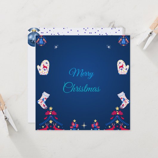 Blue Winter Wishes カード (正面/裏面インサイチュ)