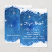 Blue Winter Wonderland Diaper Raffle Card エンクロージャーカード (正面/裏面)