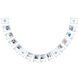 Blue Winter Wonderland photo bunting banner バンティングフラッグ