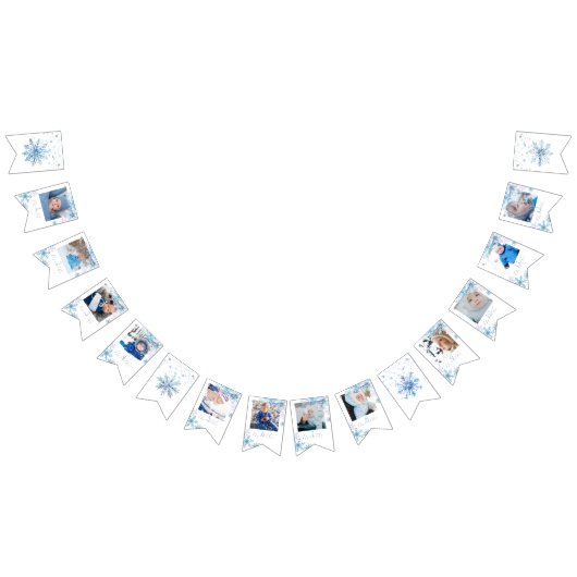 Blue Winter Wonderland photo bunting banner バンティングフラッグ (全)
