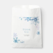 Blue Winter Wonderland Snowflake First Birthday フェイバーバッグ (正面)