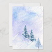 Blue Winter Woodland Arctic Animals Baby Sprinkle 招待状 (裏面)