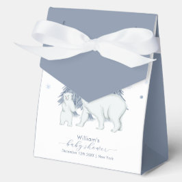 Blue Winter Woodland Polar Bear Baby Shower  フェイバーボックス