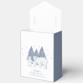 Blue Winter Woodland Polar Bear Baby Shower  フェイバーボックス (見開き)