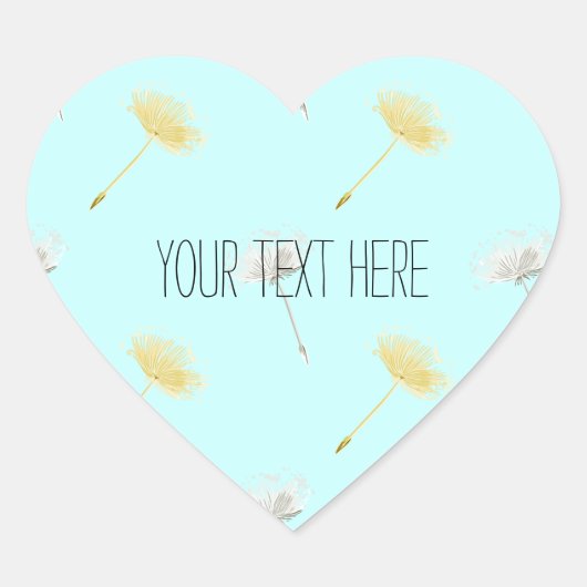Blue Wishesタンポポの花 ハートシール (正面)
