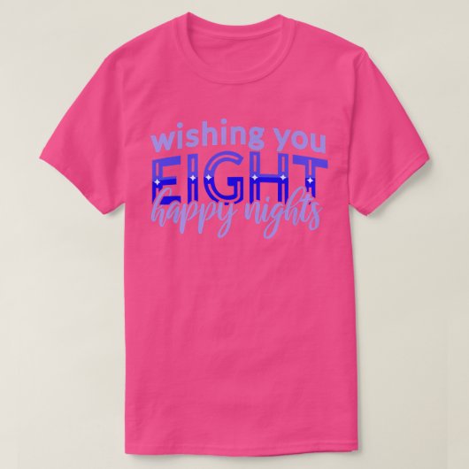 blue wishing you happy hanukkah tシャツ (デザイン正面)