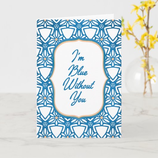 Blue Without You Miss You Card カード (黄色い花)