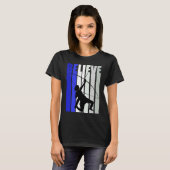 Blue Womens Believe Archery Inspirational Archer G Tシャツ (正面フル)